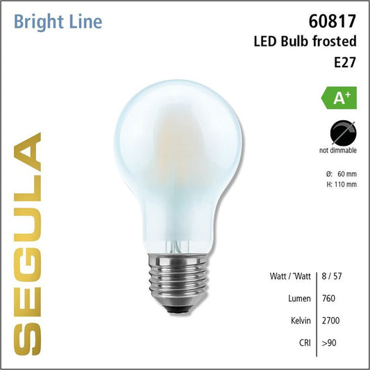 Segula 60817  LED Bulb frosted CRI>90 2700K E27 760 lm